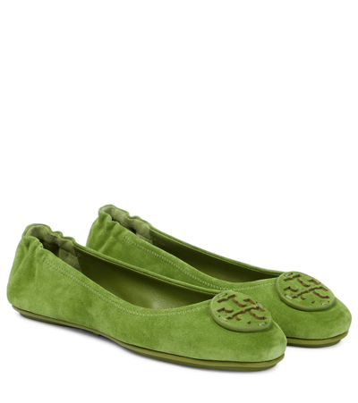 Shop Tory Burch Minnie Suede Ballet Flats In Shiso