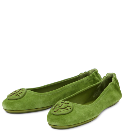 Shop Tory Burch Minnie Suede Ballet Flats In Shiso