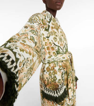 Shop Etro Jacquard Wool-blend Cardigan In Verde