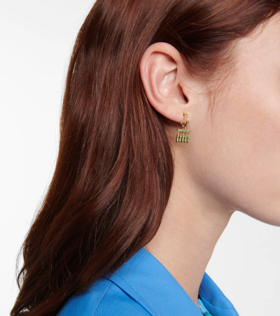 Ileana Makri 18kt Gold Earrings With Tsavorites In 18k Yellow Gold