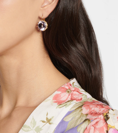 Ileana Makri 18kt Gold Earrings With Amethysts In 18k Yellow Gold