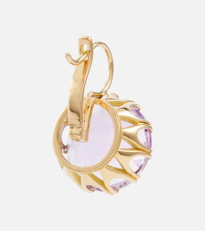 Ileana Makri 18kt Gold Earrings With Amethysts In 18k Yellow Gold