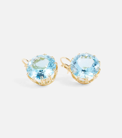 Shop Ileana Makri 18kt Gold Earrings With Topaz In 18k Yellow Gold