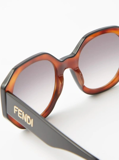 Fendi Octagonal Acetate Sunglasses - Brown Multi