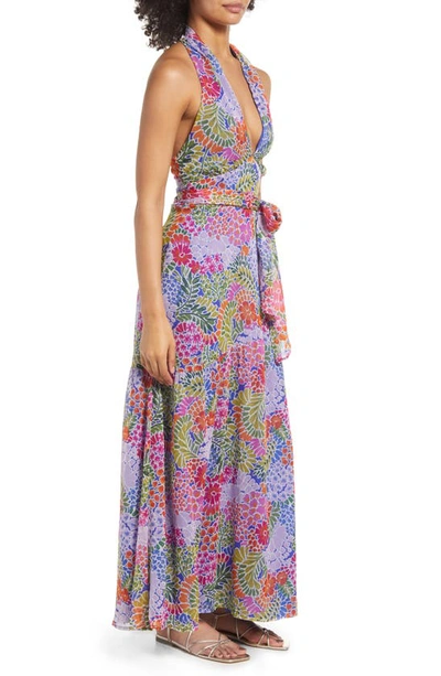 Shop Btfl-life Floral Halter Neck Maxi Dress In Multi