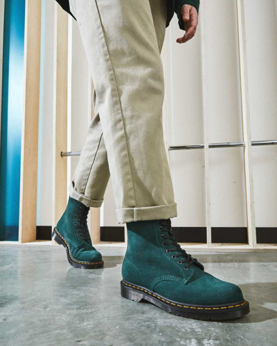 Shop Dr. Martens' 1460 Pascal Suede Lace Up Boots In Green