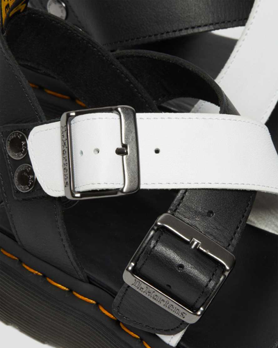 Gryphon Contrast Leather Strap Sandals In Black,white