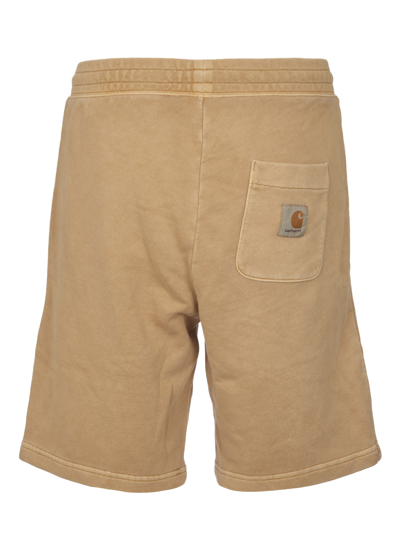 Shop Carhartt Nelson Sweat Shorts In E Dusty Brown