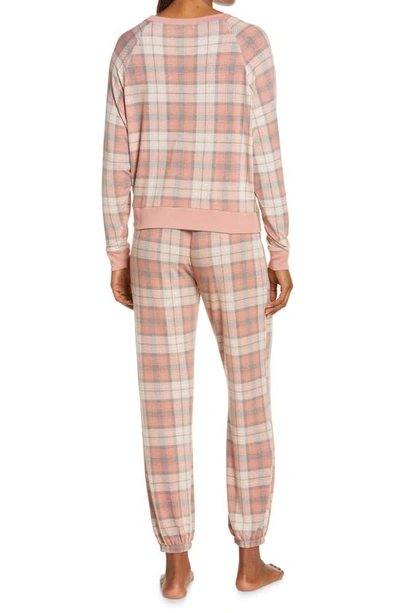 Shop Honeydew Intimates Star Seeker Brushed Jersey Pajamas In Tea Rose Plaid