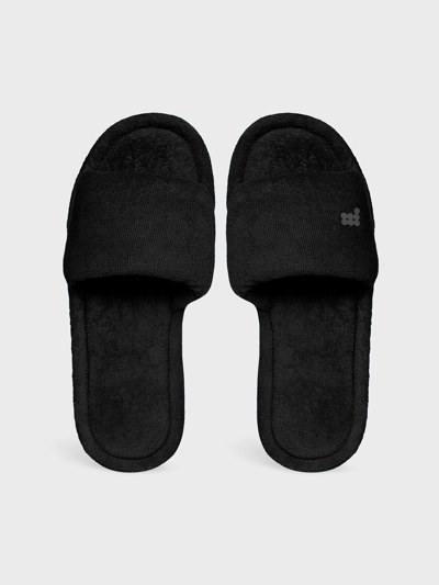 Shop Pangaia Archive Summer Towelling Slides In Black