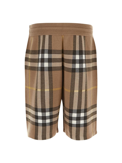 Shop Burberry Checkered Shorts In Brown