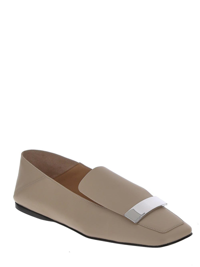 Shop Sergio Rossi Sr1 Flat Shoes In Ivory