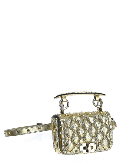 Shop Valentino Gold-tone Belt Bag In Metallic