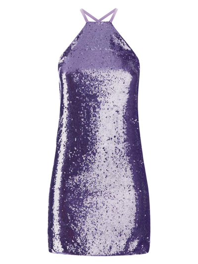 Shop Attico Audrey Mini Dress In Purple