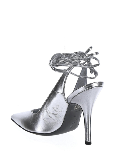 Attico 105mm Venus Metallic Leather Pumps In Metallic