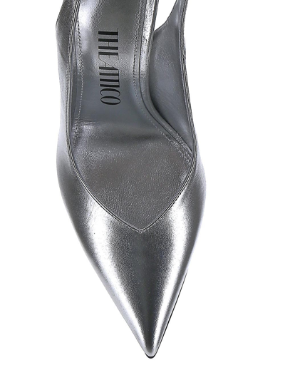 Attico 105mm Venus Metallic Leather Pumps In Metallic