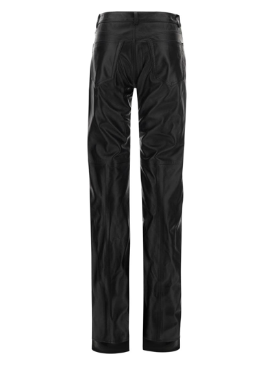 Shop Attico Black Leather Pants