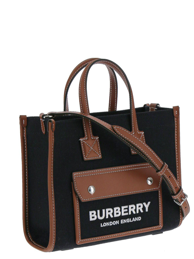 Shop Burberry Freya Tote Bag In Black