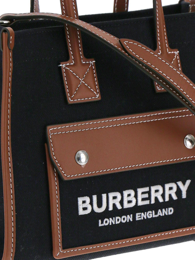 Shop Burberry Freya Tote Bag In Black