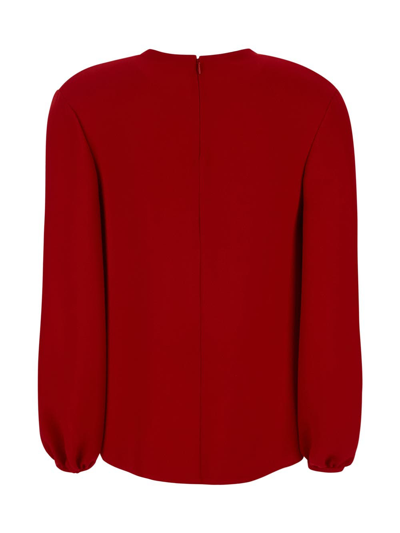 Valentino Logo Chain Silk Shirt In Red