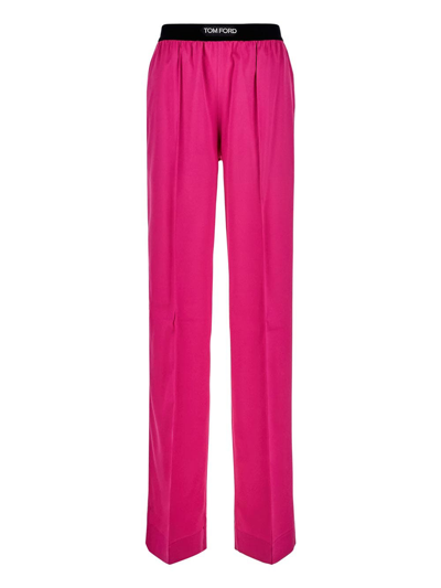 Shop Tom Ford Silk Pants In Pink