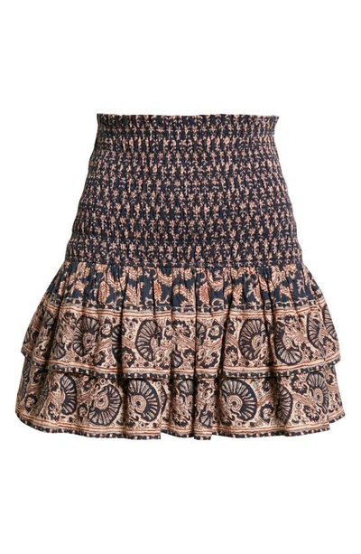 Shop Sea Jasper Shirred Tiered Cotton Skirt In Marine
