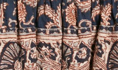 Shop Sea Jasper Shirred Tiered Cotton Skirt In Marine