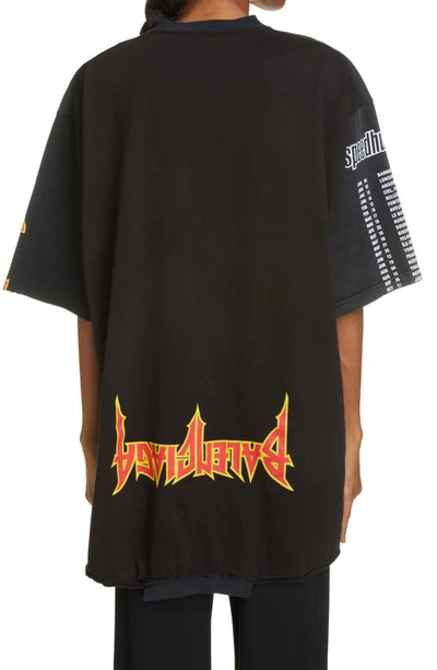 Shop Balenciaga Speed Hunters Oversize Upside Down Graphic Tee In Mix Of Black W