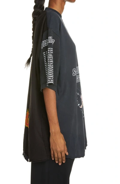 Shop Balenciaga Speed Hunters Oversize Upside Down Graphic Tee In Mix Of Black W