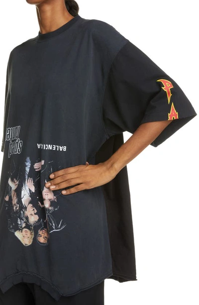 Shop Balenciaga Speed Hunters Oversize Upside Down Graphic Tee In Mix Of Black W