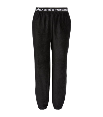 Shop Alexander Wang Corduroy Logo Sweatpants In Black