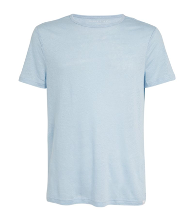 Shop Derek Rose Linen Jordan T-shirt In Blue