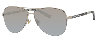 Shop Kate Spade Bethann/o/s 0010 Aviator Sunglasses In Silver