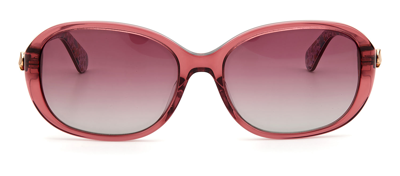 Shop Kate Spade Izabella/g/s 0lhf Oval Sunglasses In Red
