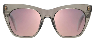 Shop Rag & Bone Rnb1009/s 0kb7 Cat Eye Sunglasses In Rose Gold