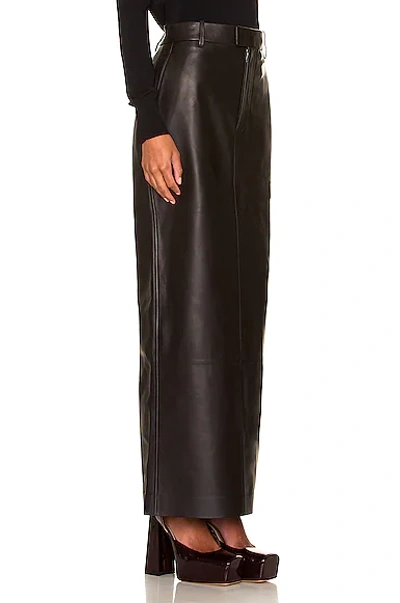 Shop Bottega Veneta Leather Maxi Skirt In Fondant