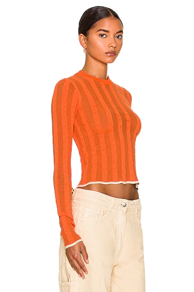 Shop Loewe Anagram Devore Sweater In Orange