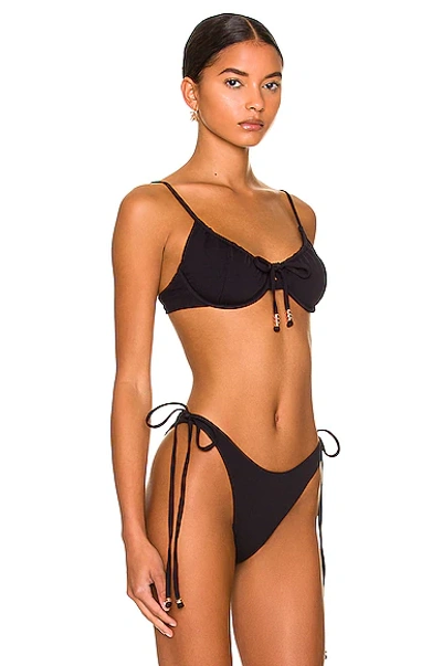 Shop Palm X Magali Pascal Viper Bikini Top In Black Rib