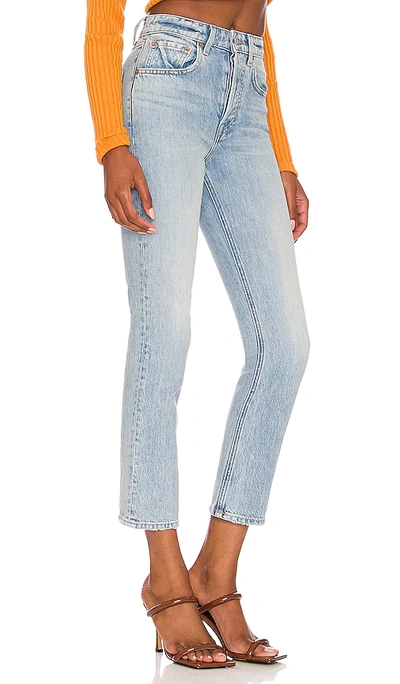 Grlfrnd Karolina High Rise Straight Crop In Blue