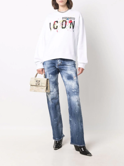 Dsquared2 High-waisted Tie-dye Jeans In Blue