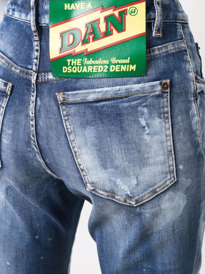 Dsquared2 High-waisted Tie-dye Jeans In Blue