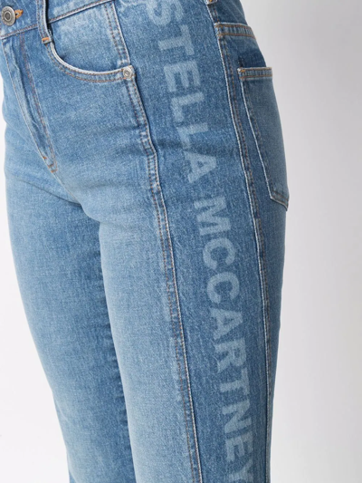Shop Stella Mccartney Salt & Pepper Logo '70s Flare-cut Jeans In Blue
