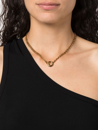 Shop Aeyde Siena Circular Pendant Necklace In Gold