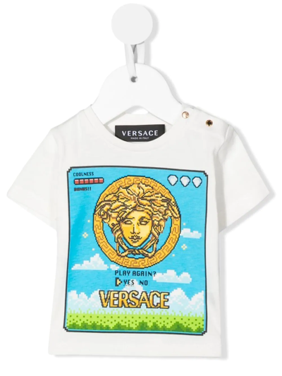 Shop Versace Medusa-head Cotton T-shirt In White