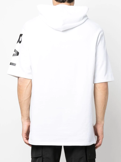 en sælger ufuldstændig Bebrejde Balmain Logo-print Short-sleeved Hoodie In White | ModeSens