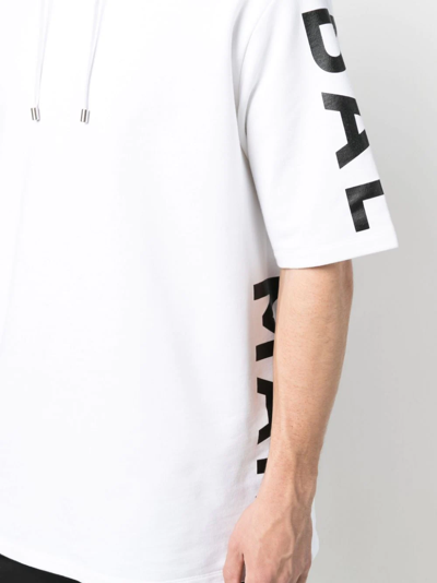 en sælger ufuldstændig Bebrejde Balmain Logo-print Short-sleeved Hoodie In White | ModeSens
