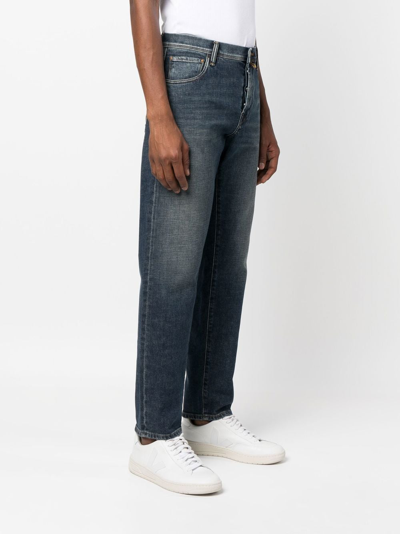 Shop Incotex Faded Straight-leg Jeans In Blau