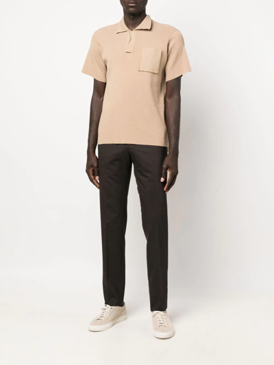 Pt Torino Tailored-cut Tapered Trousers In Braun
