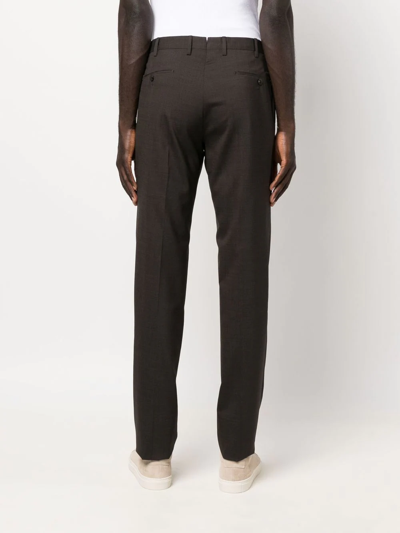Pt Torino Tailored-cut Tapered Trousers In Braun