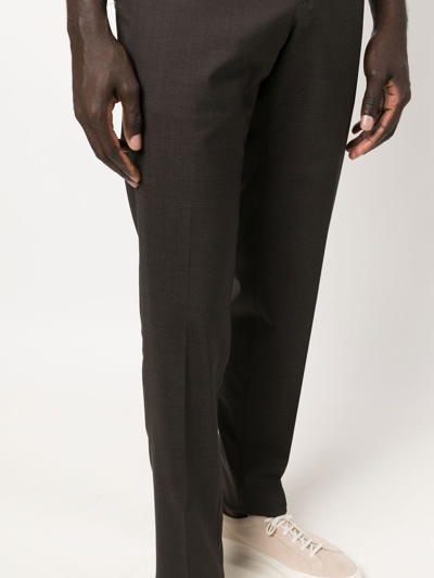 Pt Torino Tailored-cut Tapered Trousers In Braun